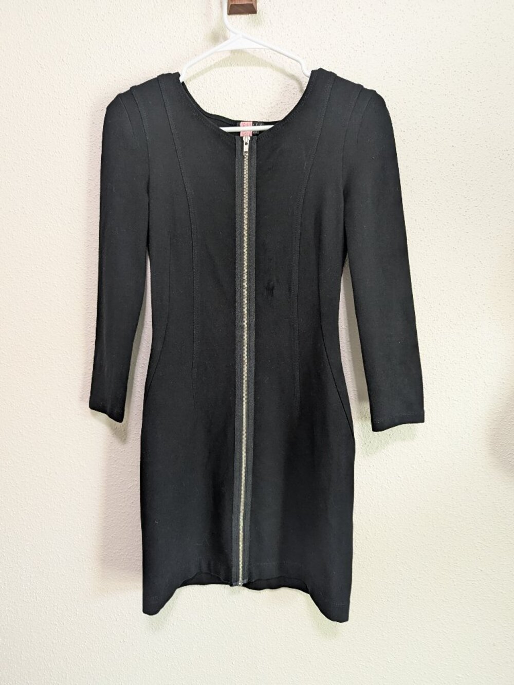 Theory Susan Classical Black Long Sleeve Front Zip Dress Size 4